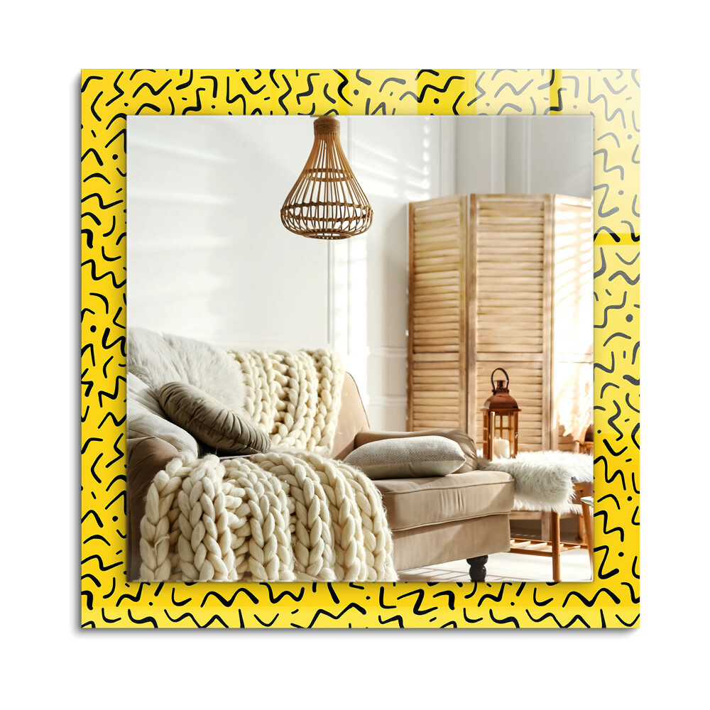 Téglalap dísztükör Sárga absztrakt minta