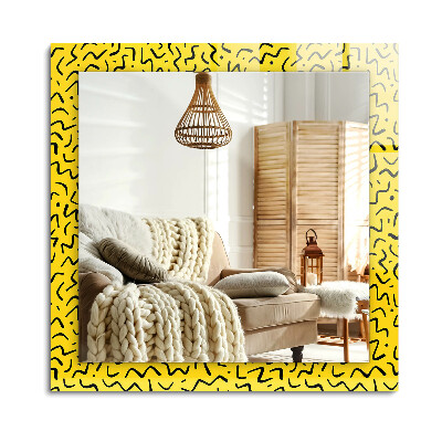 Téglalap dísztükör Sárga absztrakt minta