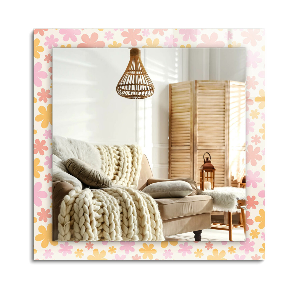 Téglalap tükör fali dísz Virágmintás