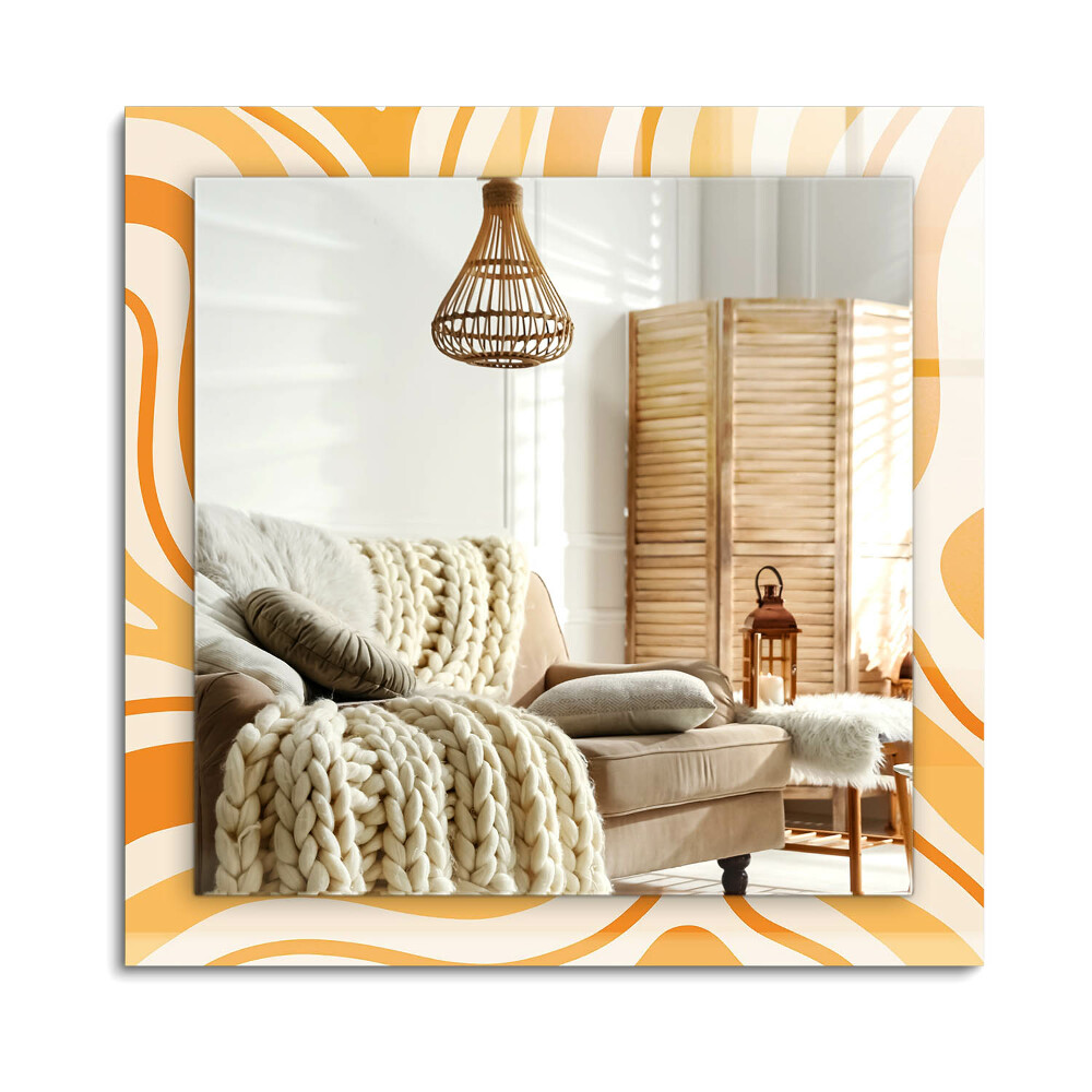 Téglalap tükör fali dísz Absztrakt narancssárga minták