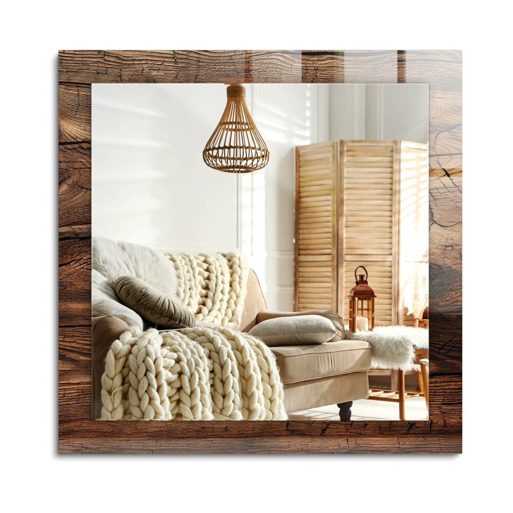 Téglalap tükör fali dísz Fa tábla textúra