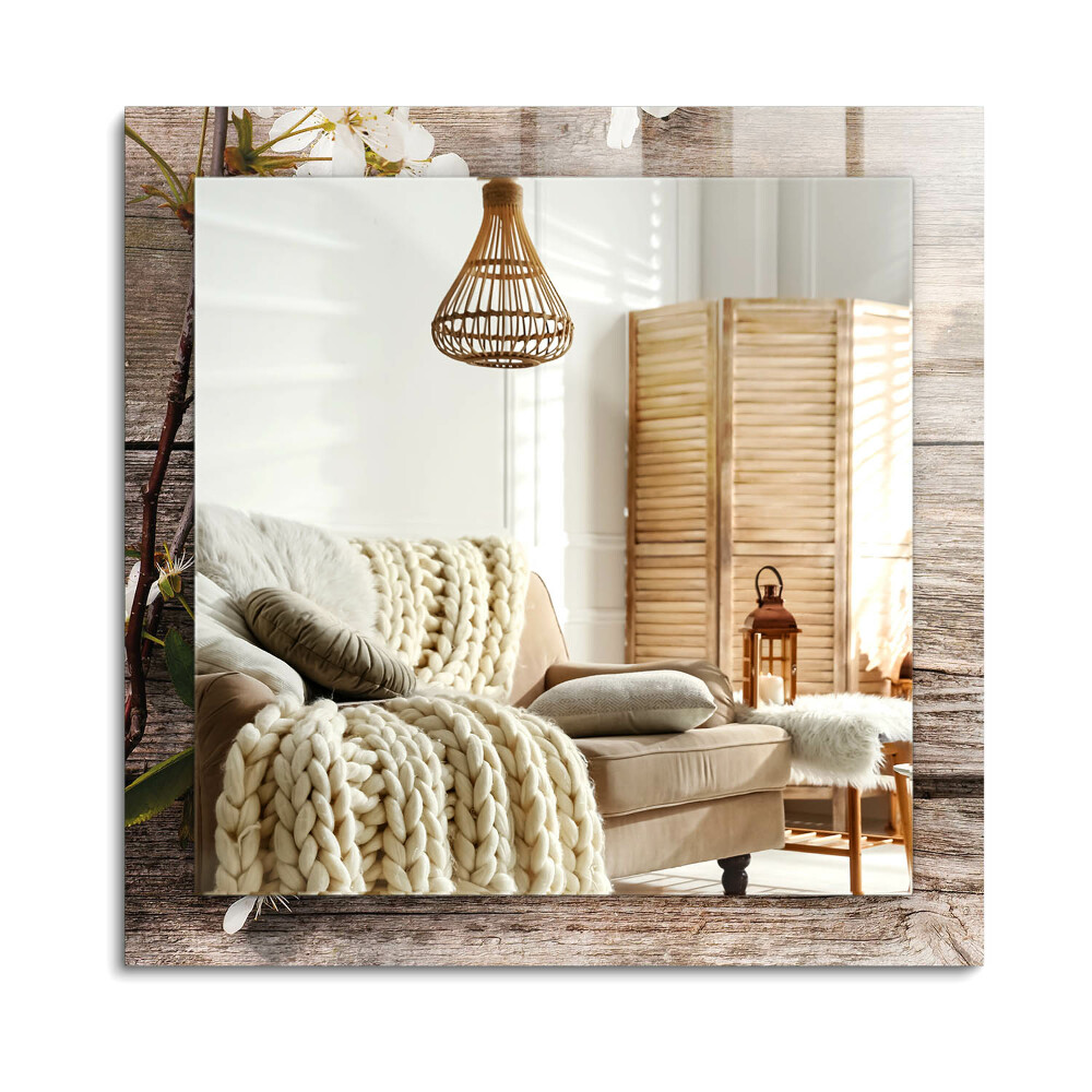 Téglalap dísztükör Virágok a fán