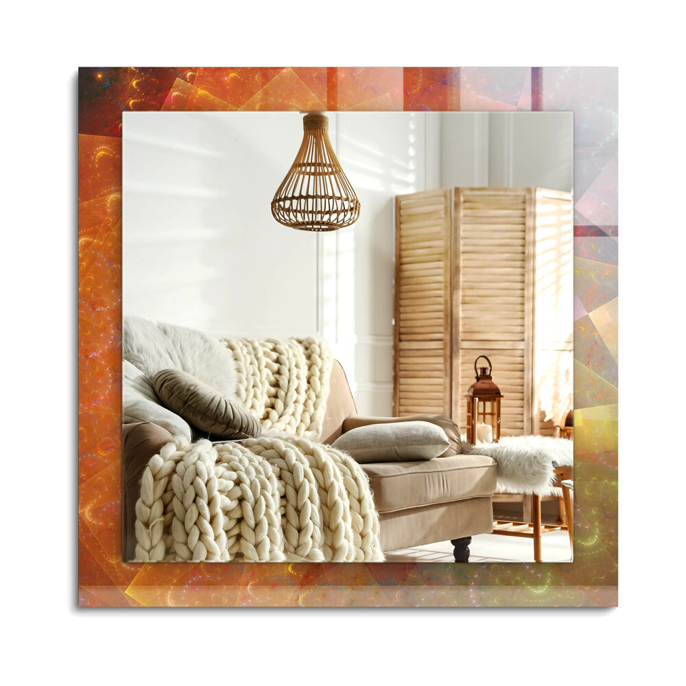 Téglalap díszes tükör Színes fraktál spirál