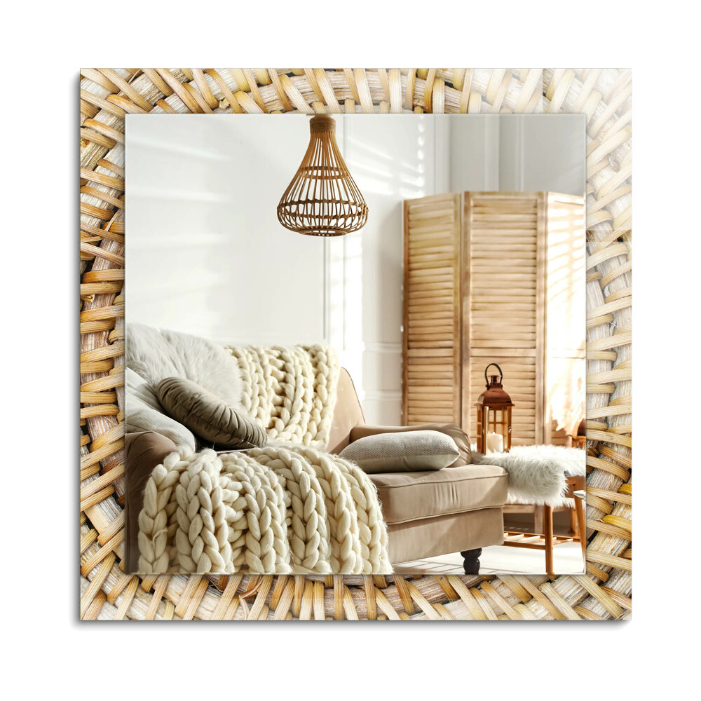 Téglalap tükör díszítéssel Vesszőből fon