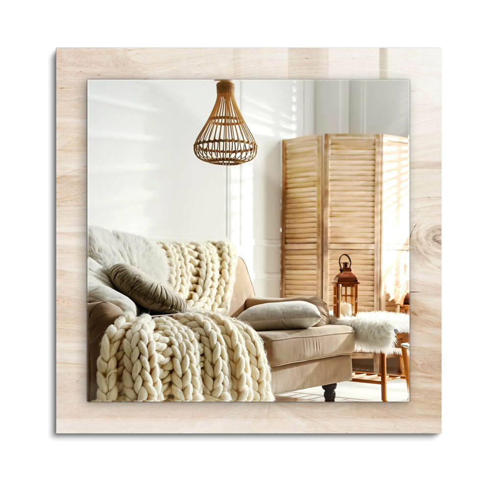 Téglalap tükör díszítéssel Fa csomókkal