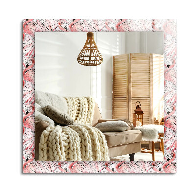 Téglalap dísztükör Rózsaszín flamingók