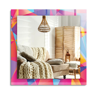 Téglalap tükör fali dísz Színes geometriai minták