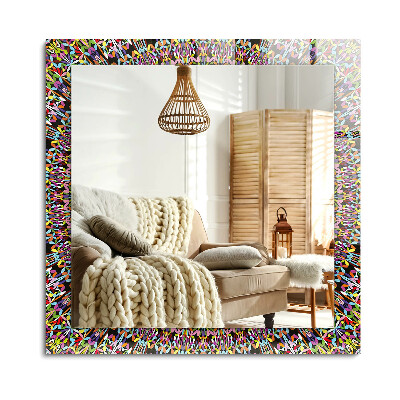 Téglalap díszes tükör Színes mandala minta