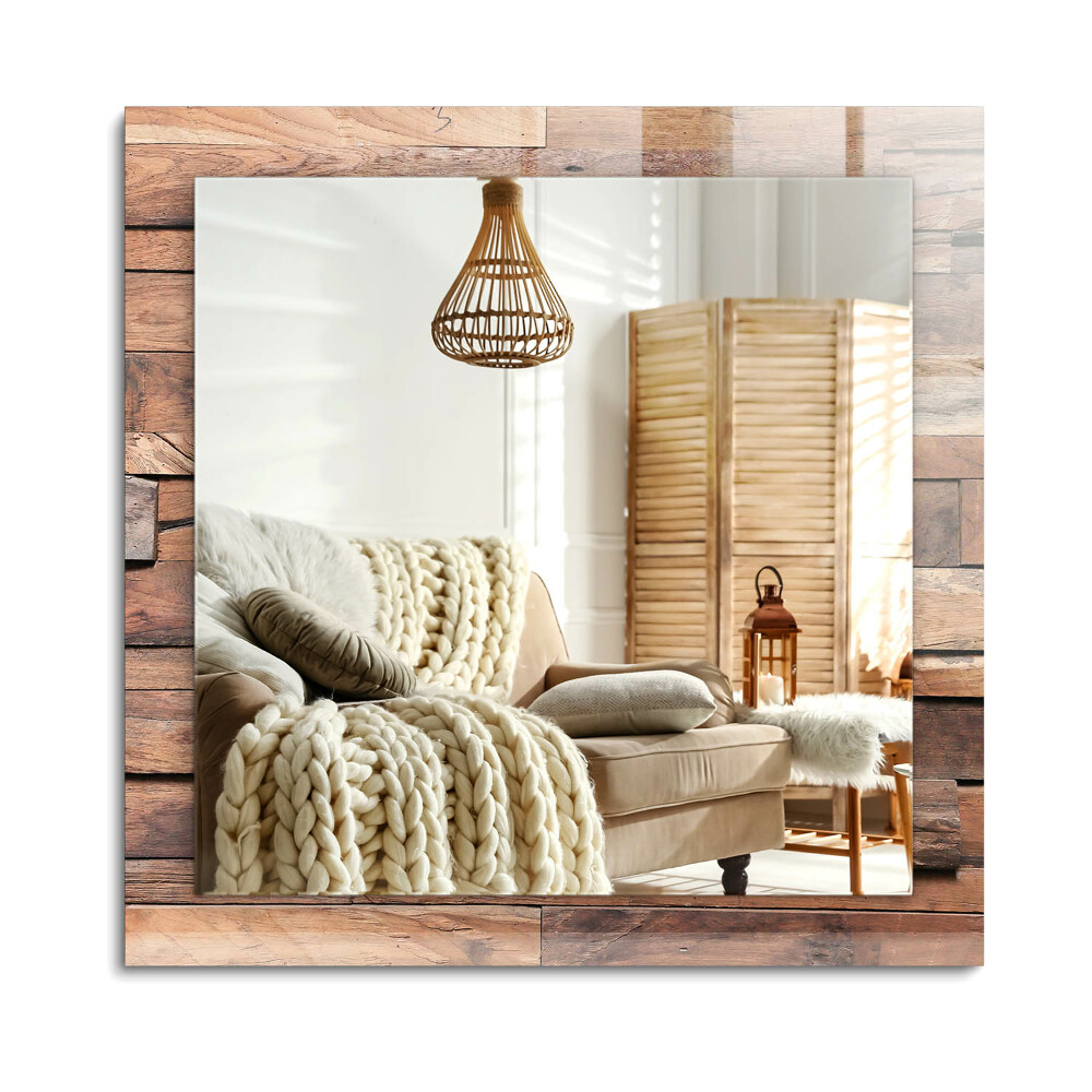 Téglalap tükör fali dísz Fa panelfal