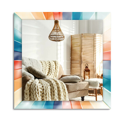 Téglalap tükör fali dísz Színes fénysugarak