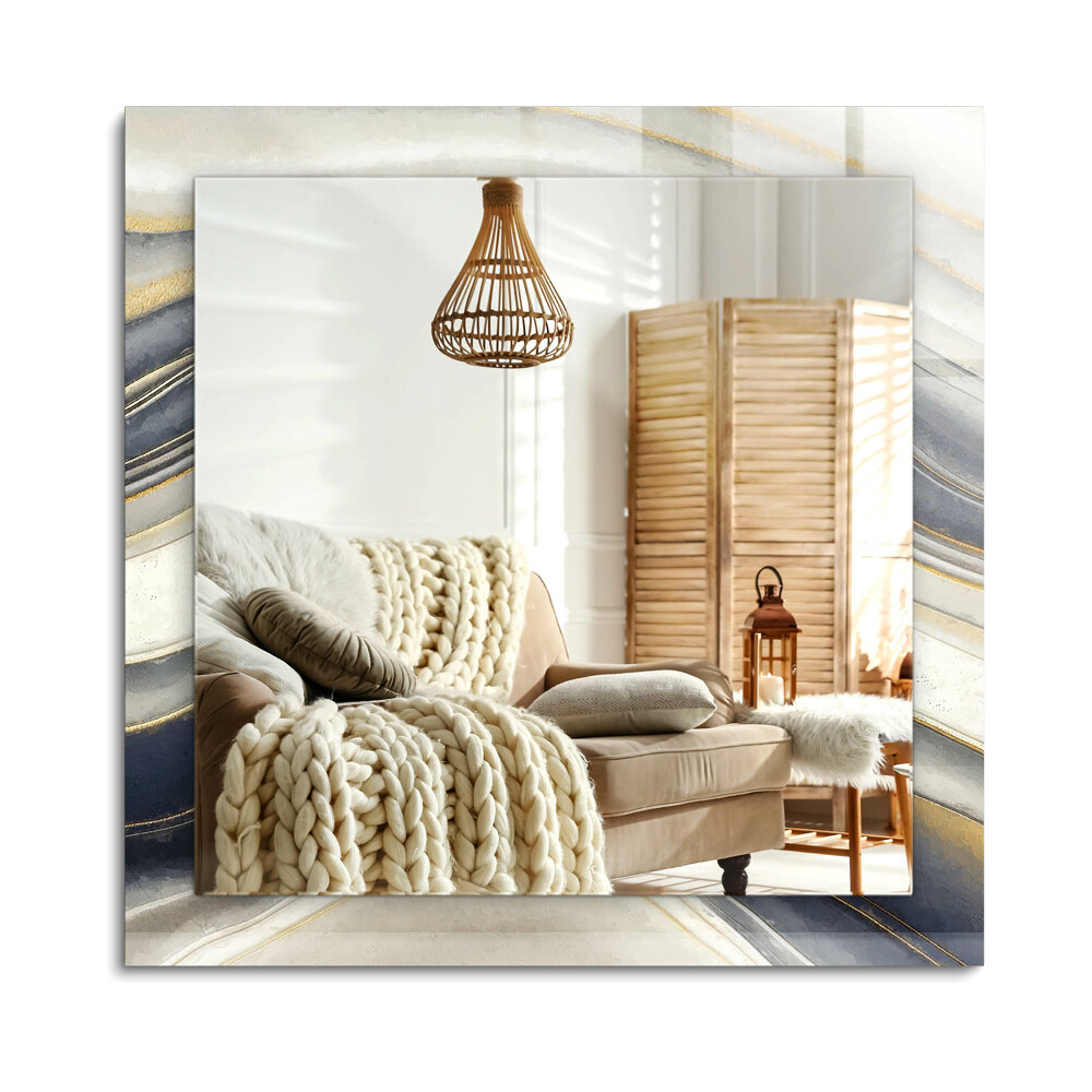 Téglalap tükör fali dísz Absztrakt színes hullámok