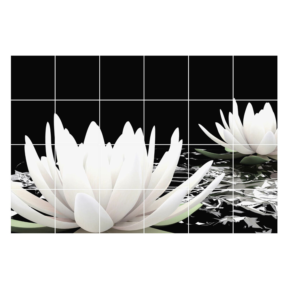 Öntapadós csempe matrica Virágok a vízen