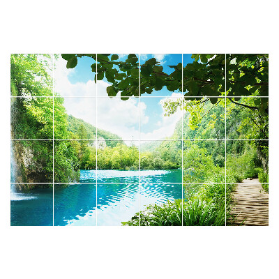 Öntapadós csempe matrica Festői vízi táj