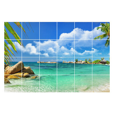 Csempe matrica Trópusi paradicsom a víz mellett