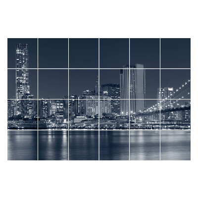 Öntapadós csempe matrica Modern város éjszaka