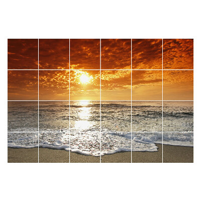 Öntapadós csempe matrica Naplemente a tenger felett