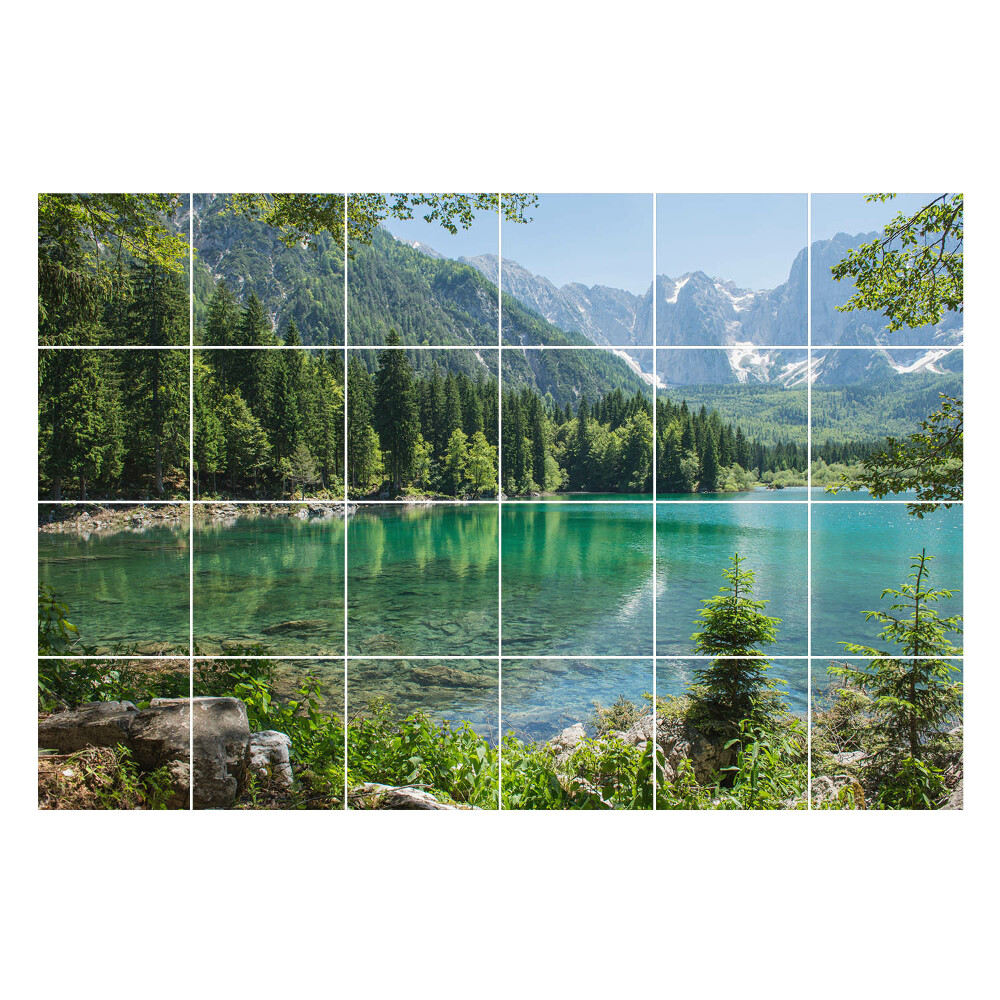 Csempe matrica Hegyi táj egy tóval