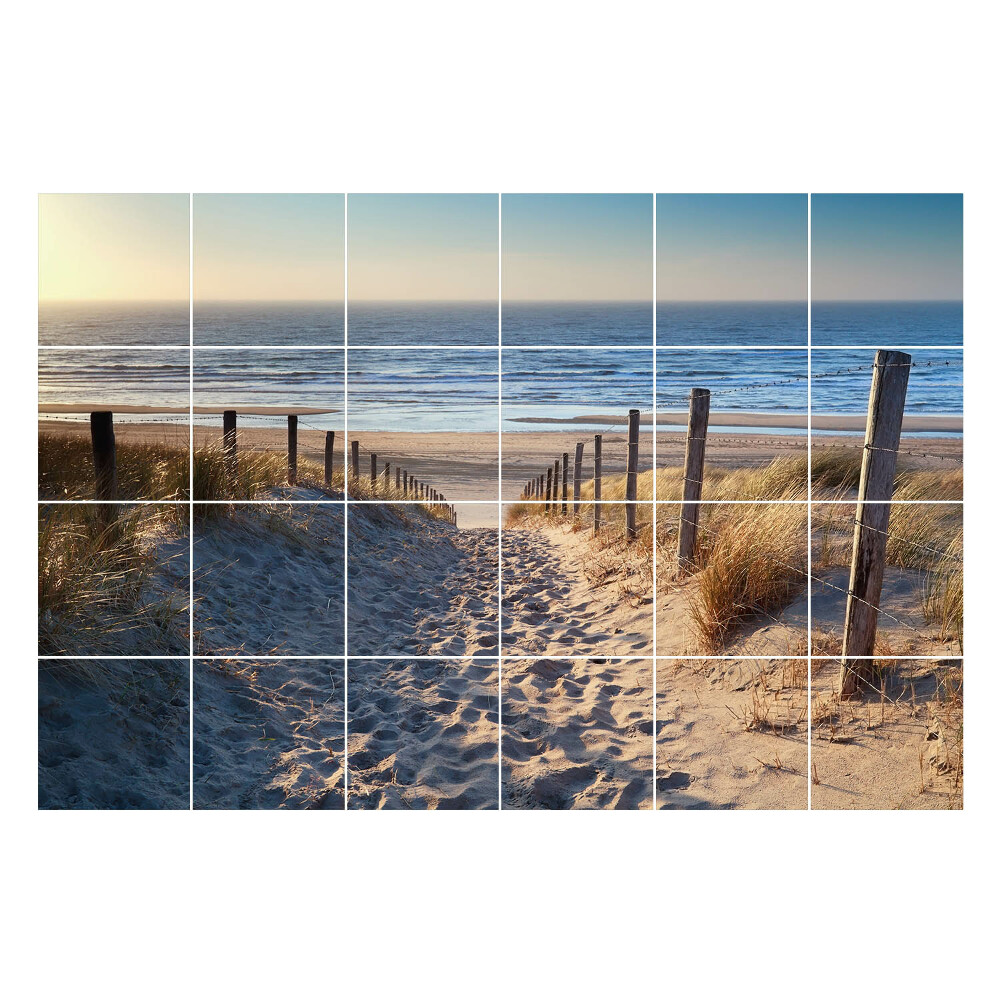 Öntapadós csempe matrica Út a strandhoz