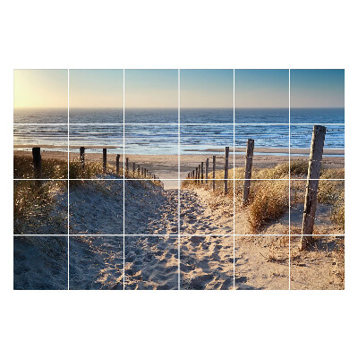 Öntapadós csempe matrica Út a strandhoz