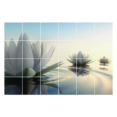 Öntapadós csempe matrica Virágok a vízen