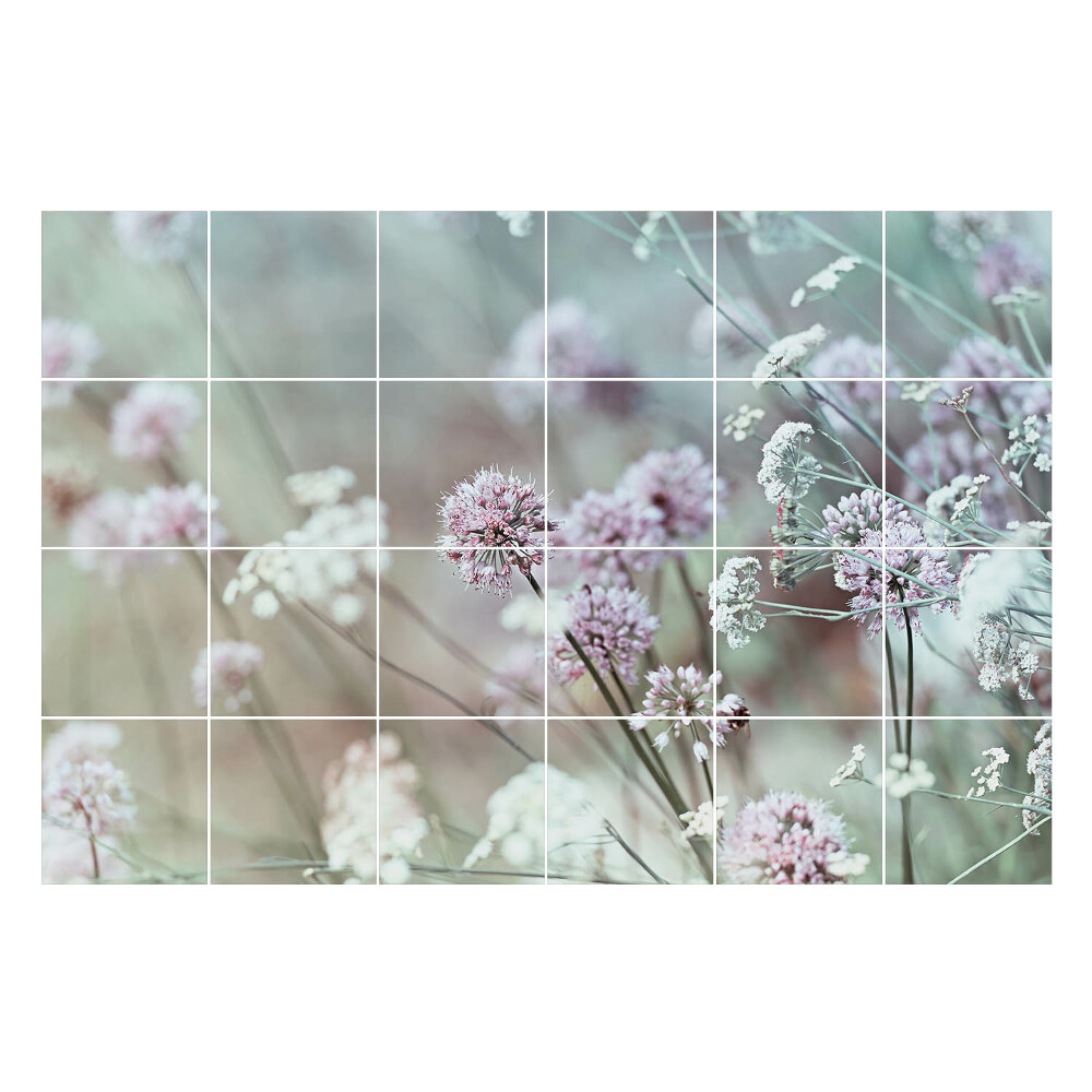 Öntapadós csempe matrica Virágos motívum a háttérben