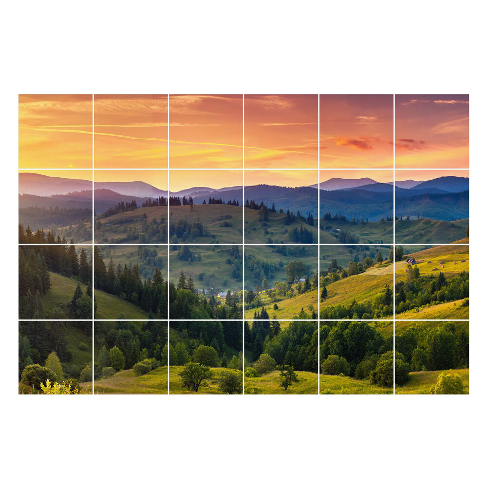 Öntapadós csempe matrica Festői hegyi táj