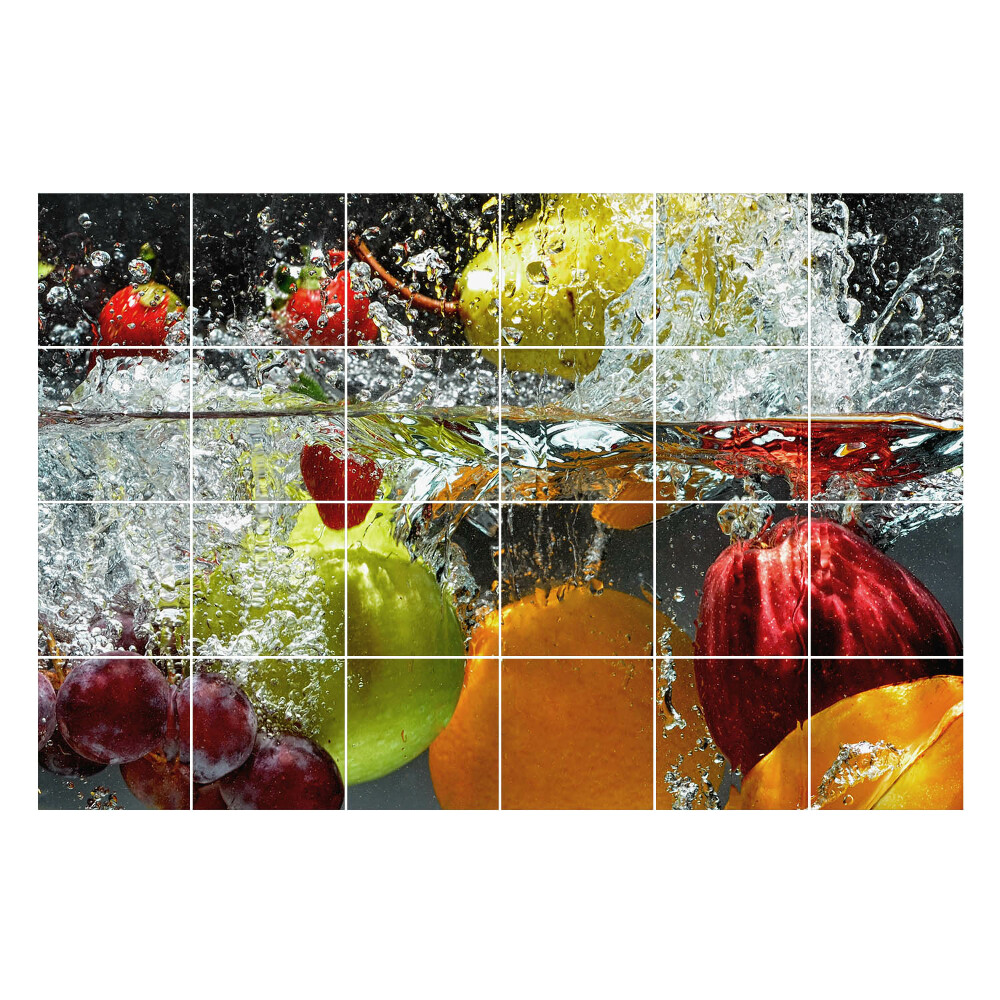 Öntapadós csempe matrica Gyümölcsrobbanás a vízben