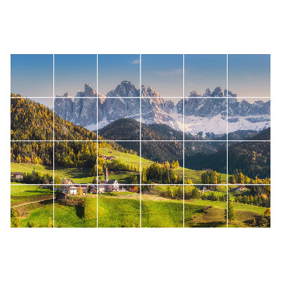 Öntapadós csempe matrica Festői hegyi táj