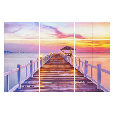 Öntapadós csempe matrica Pier nyugodt víz felett