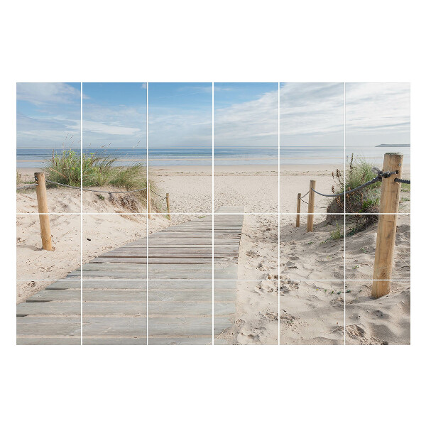 Csempe matrica Út a strandhoz