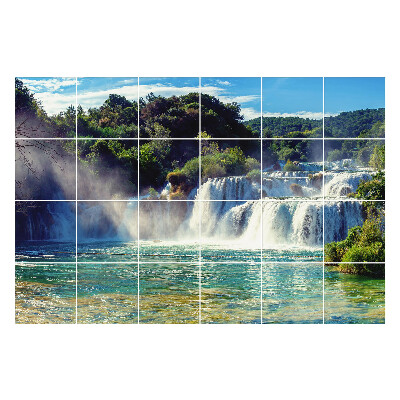 Csempe matrica Természettel körülvett vízesések