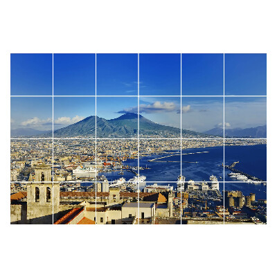 Csempe matrica Kilátás a városra és a vulkánra