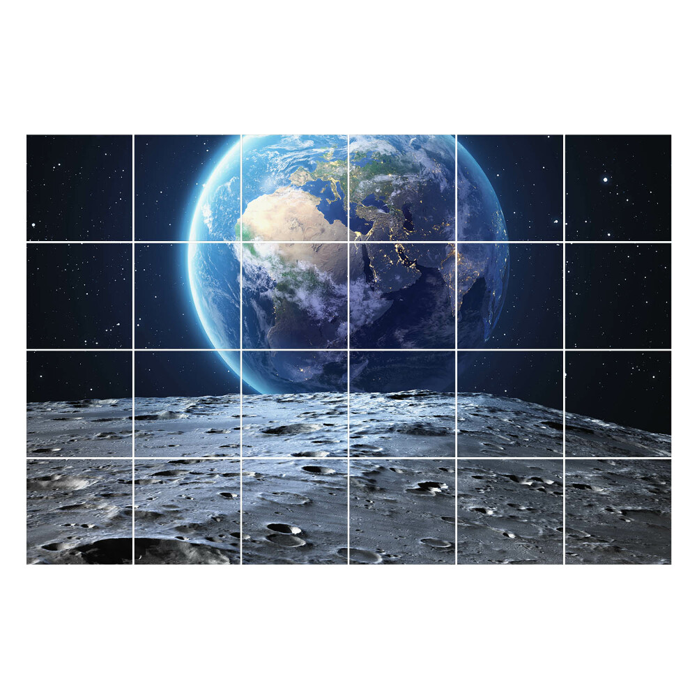 Öntapadós csempe matrica Kilátás a Földre a Holdról