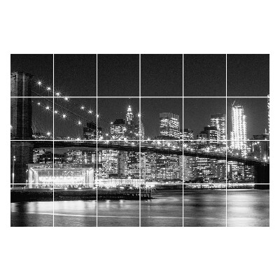 Öntapadós csempe matrica Híd a város felett éjszaka