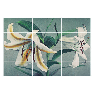 Öntapadós csempe matrica Liliomok virágkötése