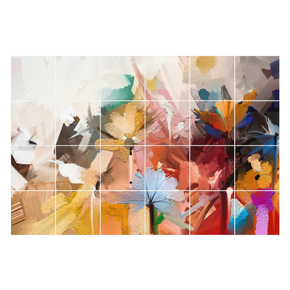 Öntapadós csempe matrica Absztrakt virágok mozgásban