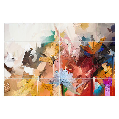 Öntapadós csempe matrica Absztrakt virágok mozgásban