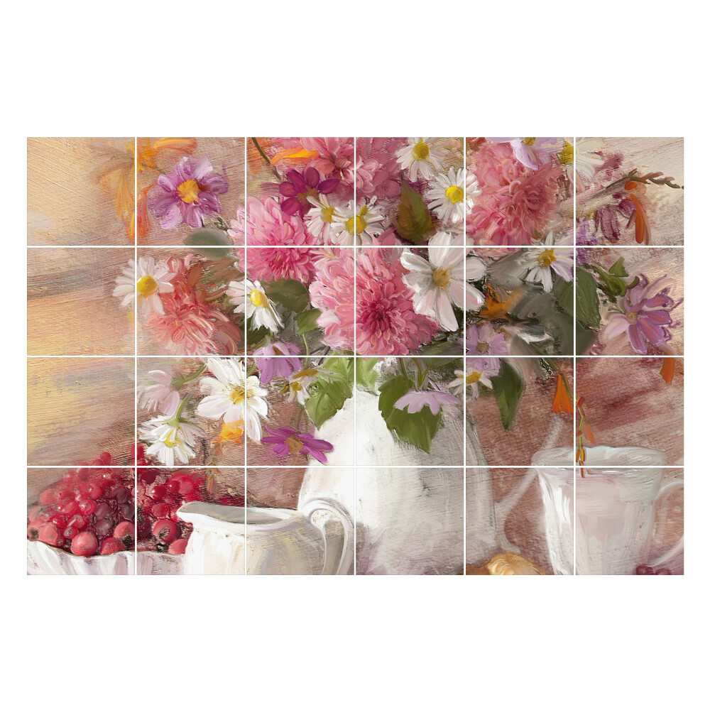 Csempe matrica Virágcsokor vázában