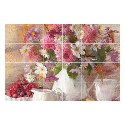 Csempe matrica Virágcsokor vázában