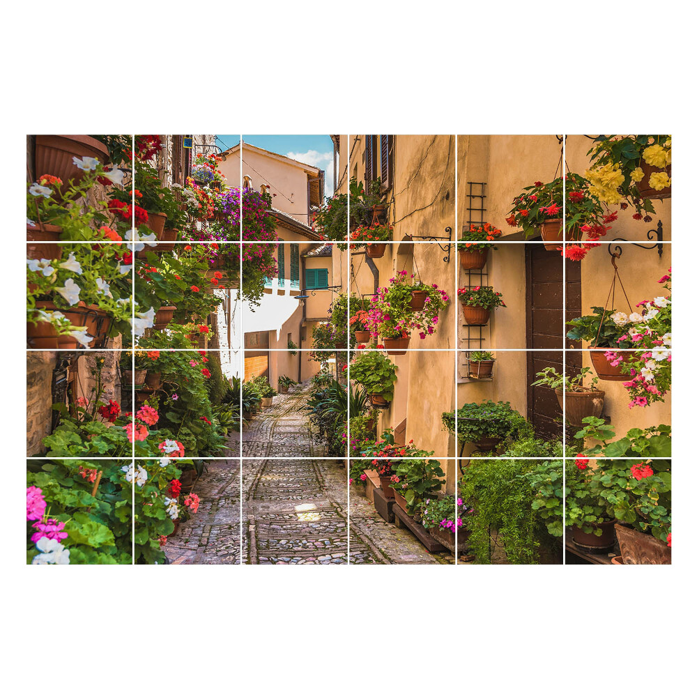 Csempe matrica Egy hangulatos virágsikátor