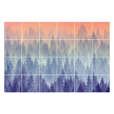 Csempe matrica Ködös erdei panoráma
