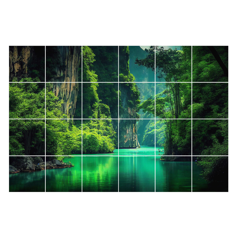 Csempe matrica Egy festői völgy vízzel