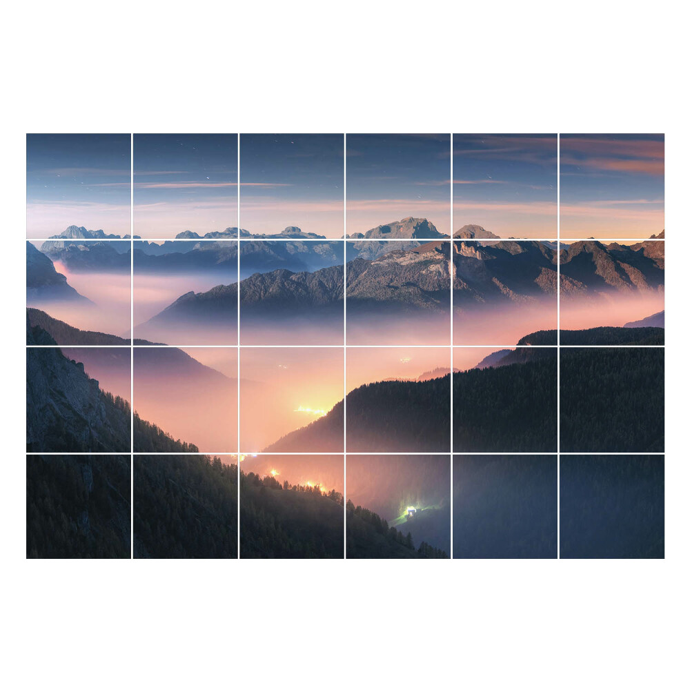 Csempe matrica Hegyi táj alkonyatkor