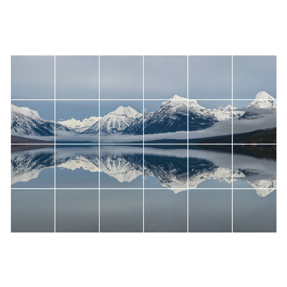 Csempe matrica Hegyi táj tükörképe