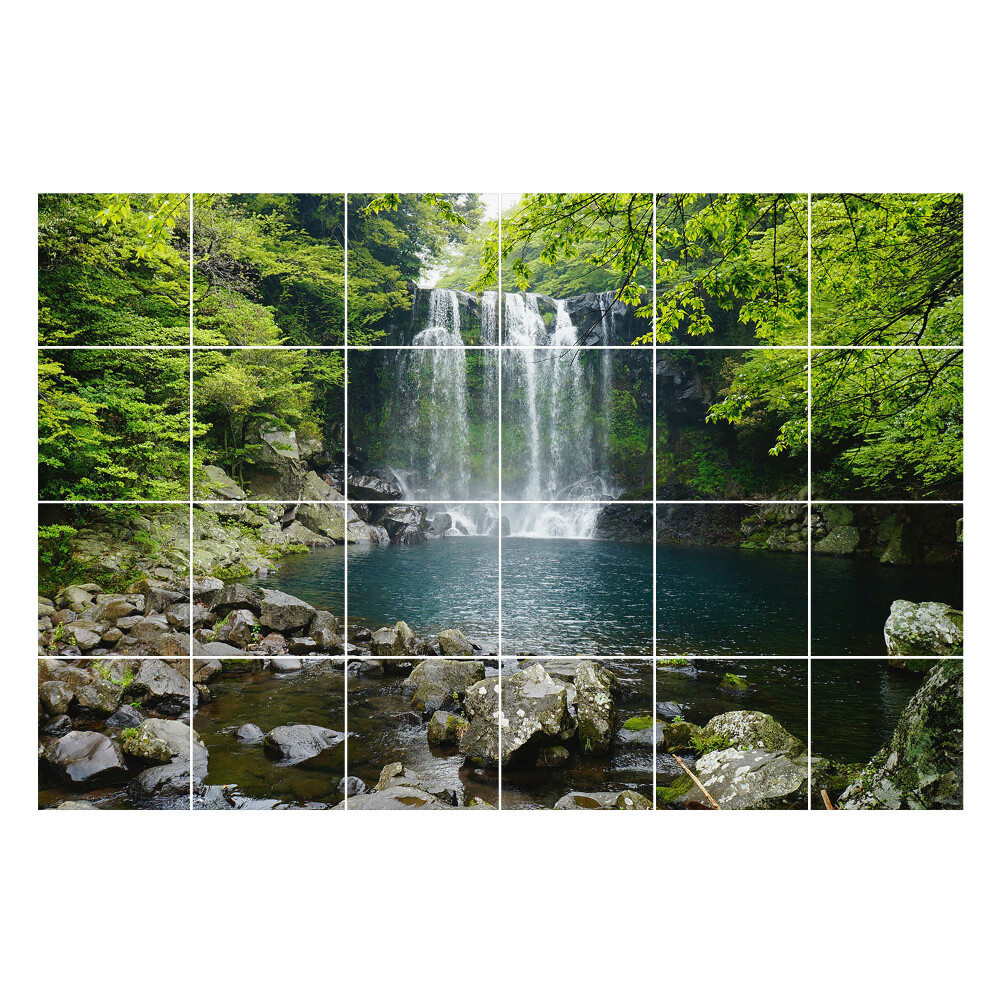 Csempe matrica Természettel körülvett vízesés