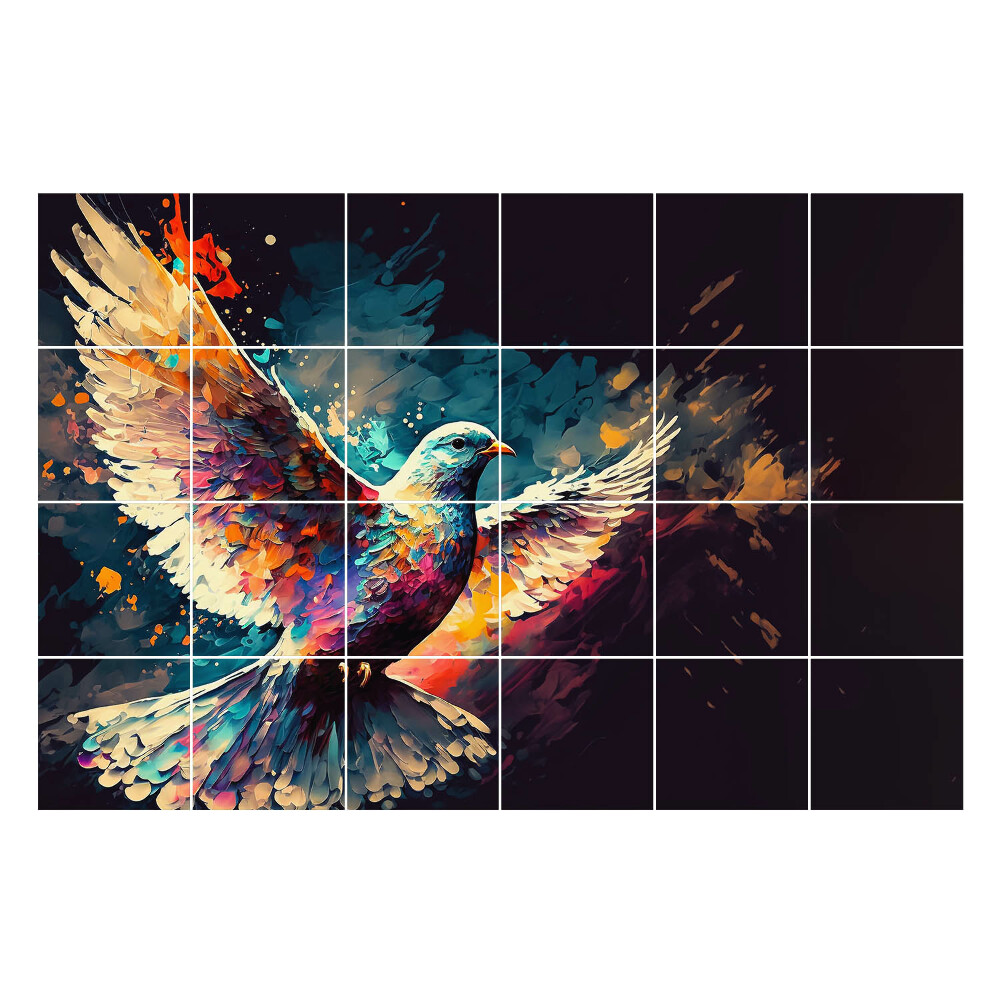 Csempe matrica Egy színes madár mozgásban
