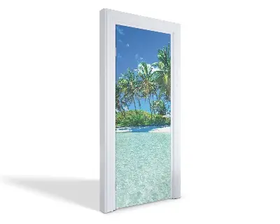 Naklejka na drzwi samoprzylepna Tropikalna plaża