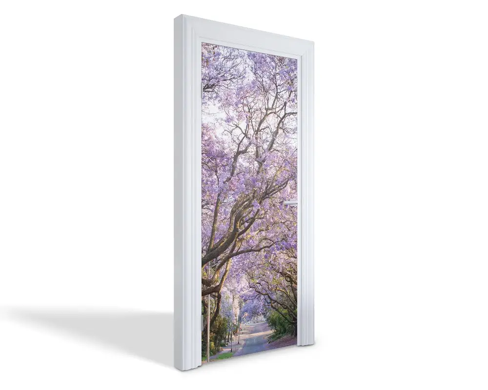 Naklejka na drzwi samoprzylepna Aleja jacarandá