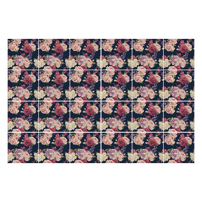 Csempe matrica Virágmotívum az elrendezésben