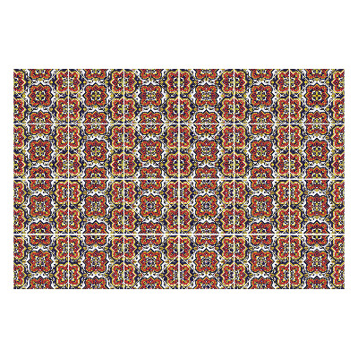 Öntapadós csempe matrica Virágdíszek népi stílusban